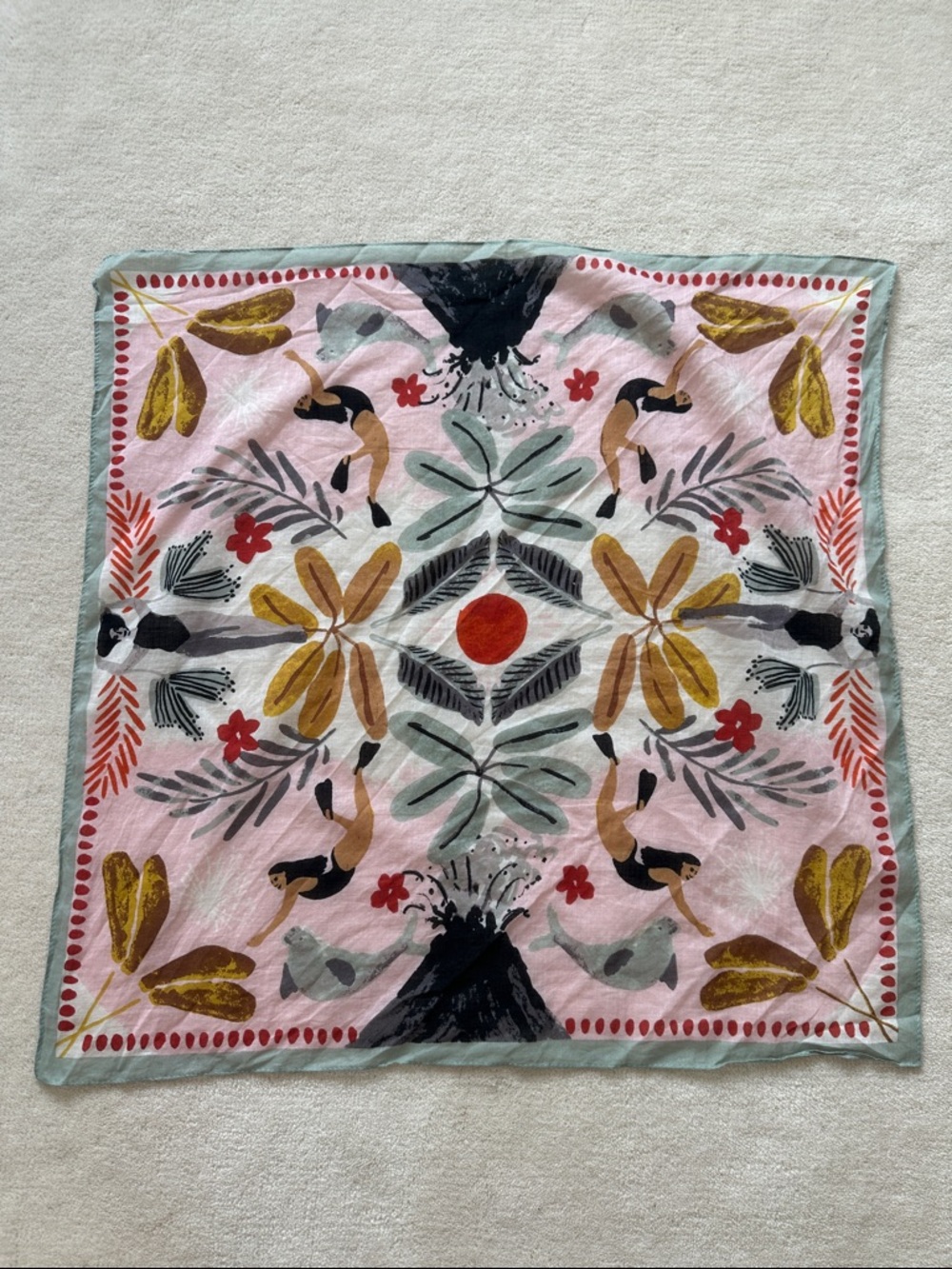 Madewell Floral & Tropical Print Square Scarf